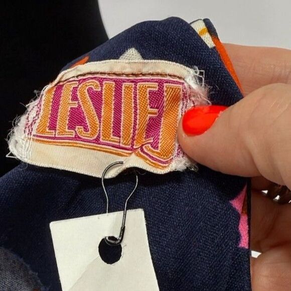 Leslie J vintage 70s navy floral maxi dress - Picture 6 of 6